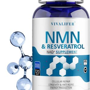 Vivalifer NMN+Niacinamide+TMG+Resveratrol 1500MG Nicotinamide 120 Caps