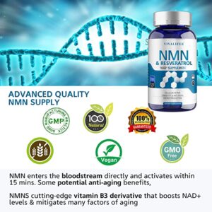 Vivalifer NMN+Niacinamide+TMG+Resveratrol 1500MG Nicotinamide 120 Caps - Görsel 4
