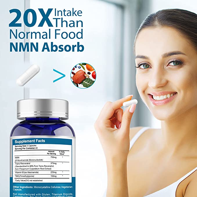 Vivalifer NMN+Niacinamide+TMG+Resveratrol 1500MG Nicotinamide 120 Caps - Görsel 3