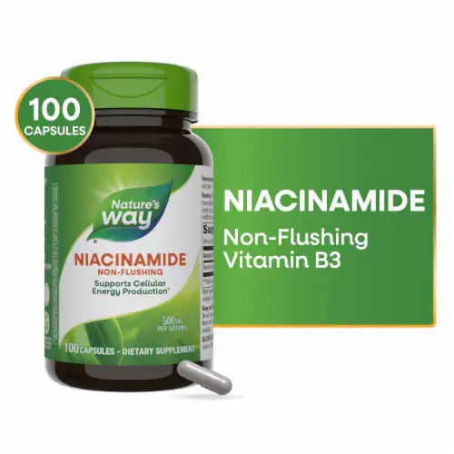 Nature's Way Niacinamide(NİACİN) B3 Non-Rhine (NON-FLUSH) 500 mg 100 Capsules - Görsel 2