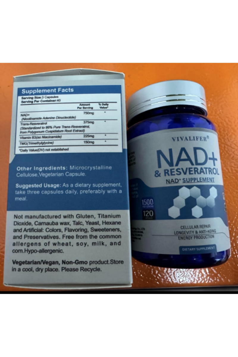 Vivalifer Nad+ Resveratrol Nad Tmg 1500 Mg 120 Caps - Görsel 2