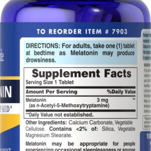 Puritan’s Pride Night Sleep Melatonin 3 mg 120 Capsules