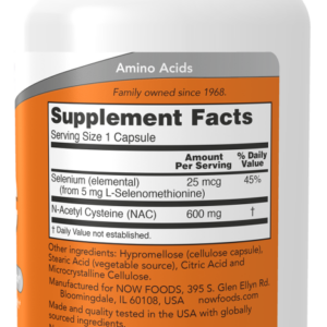 NOW Foods NAC 600 mg 100 Vegetarian Capsules