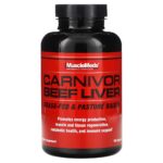 Musclemeds Carnivor Grass-Fed Beef LİVER (B1+LİV52+IRON+FOLATE+COPPER+CHOLİNE+AMİNO 180 Capsules