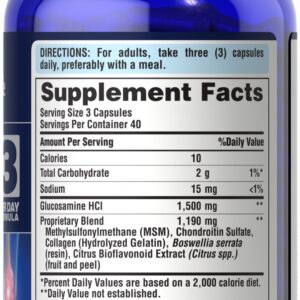 Puritan’s Pride glucosamine chondroitin msm Collagen Join Bone support 120 Caps