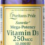 Puritan's Pride Vitamin D3 250 mcg (10000 IU), 200 Softgels