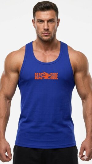 Beast Mode Baskılı Fitilli Beast Mode Mavi Atlet