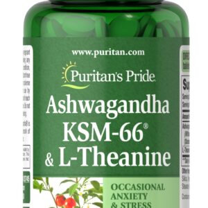 Puritan's Pride Ashwagandha KSM66 & L-Theanine-60 Tablet