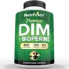 Nutrivein DIM Supplement 400mg Diindolylmethane Plus Bioperine - 120 Caps