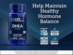 Life Extension, Dhea 25 mg 100 dissolve-in-mouth tablets (Vejetaryen Ağızda Çözünen Tablet) - Görsel 3