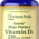 Puritan's Pride Vitamin D3 250 mcg (10000 IU), 100 Softgels