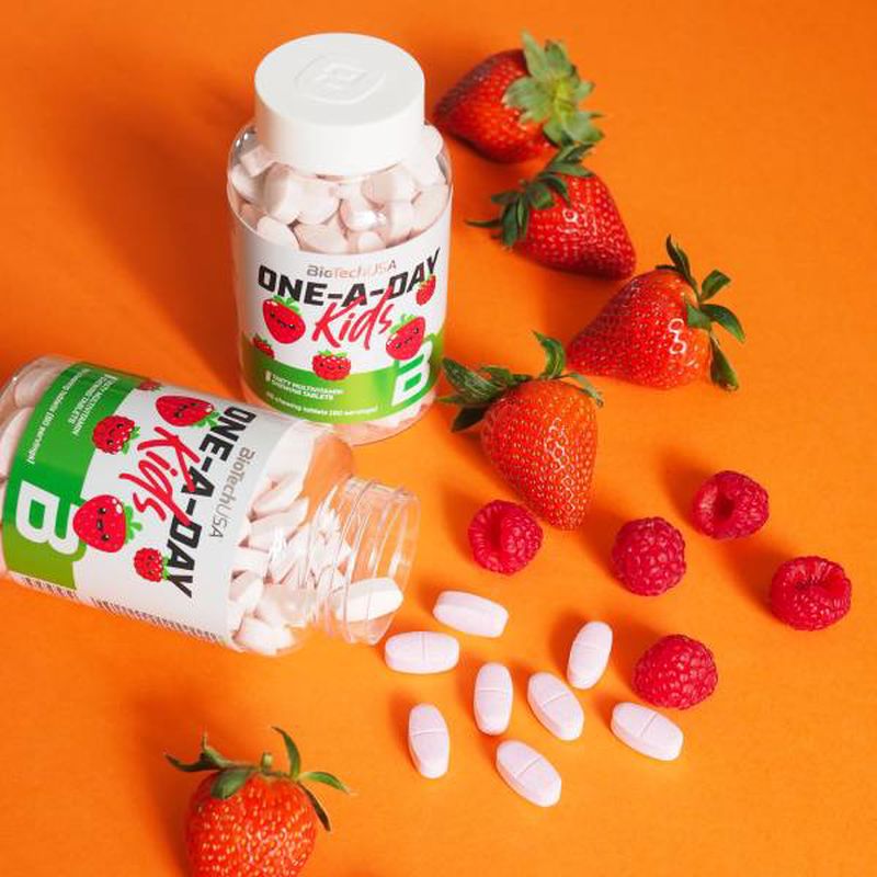 BIOTECH USA One-A-Day Kids Vitamin + Mineral – 90 chewable çiğneme tab +4 Çocuklara özel) USA MENŞEİ