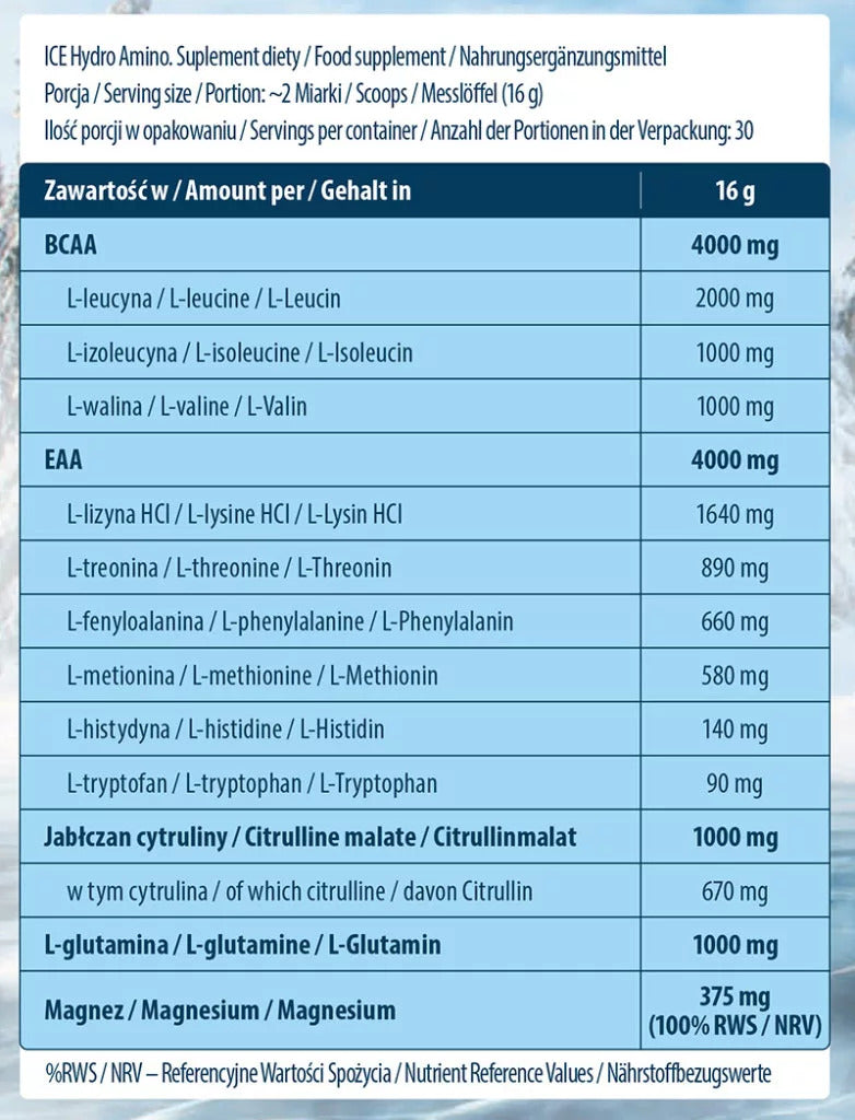 FA ICE Hydro Amino EAA+GLUTAMİN+BCAA 480 g - Görsel 3