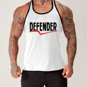 Defender Baskılı Beyaz Atlet