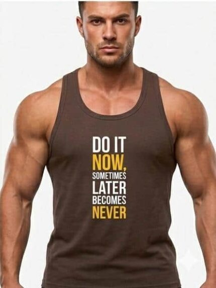 Baskılı Fitilli Beast Mode Kahverengi Atlet