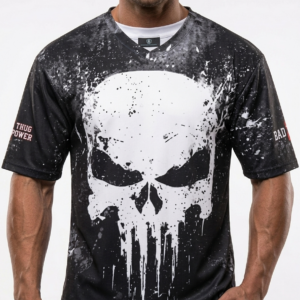 Punisher Baskılı Siyah Oversıze Beast Mode Tişört
