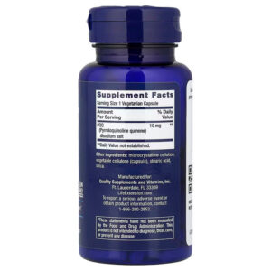 Life Extension PQQ Antioxidants Brain & Cognitive 10 mg 60 Vegetarian Capsules
