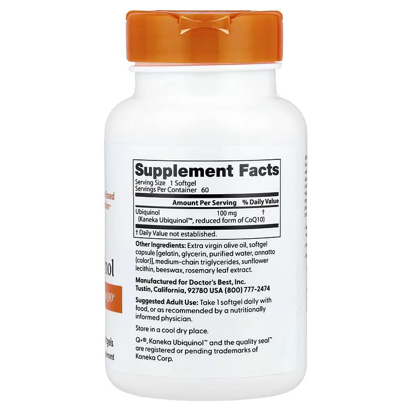 Doctor's Best Ubiquinol Coenzyme Q10 100 mg 60 Softgels - Görsel 2