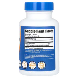 Nutricost Astaxanthin Antioxidants 12 mg 60 Softgels