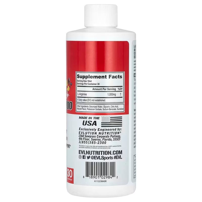 EVLution Nutrition L-Arginine Arjinin 1000 300 Ml - Görsel 2