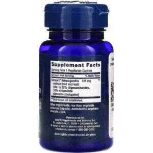 Life Extension Optimized Sensoril Ashwagandha – Healthy Stress Response Focus Memory Stress Relief  – Vegetarian 60 Caps
