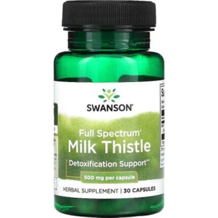 Swanson Full Spectrum Milk Thistle Deve dikeni (Detox) 500 mg, 30 Capsules