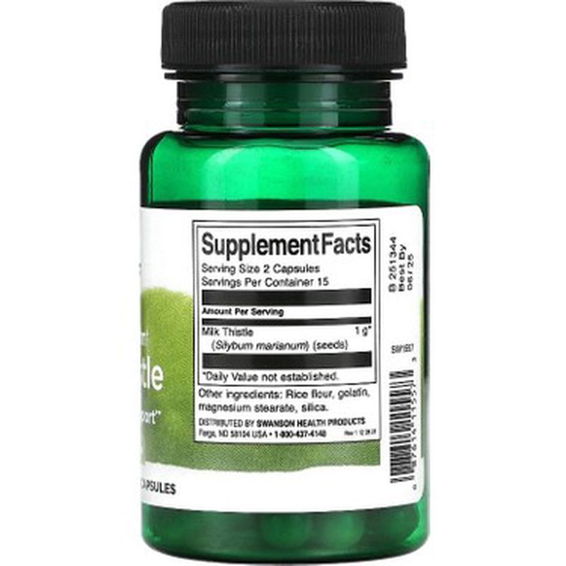 Swanson Full Spectrum Milk Thistle Deve dikeni (Detox) 500 mg, 30 Capsules - Görsel 3