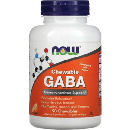 NOW Foods Chewable GABA+TAURİNE+THEANİNE+İNOSİTOL 700 Mg Natural Orange Flavor 90 Chewables