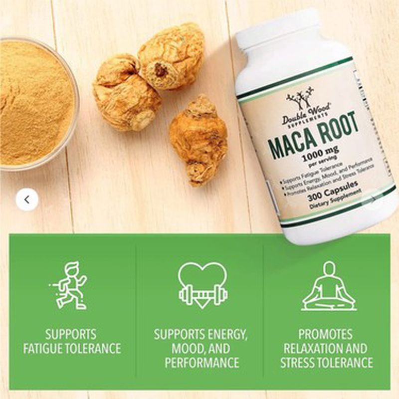 DOUBLE WOOD Maca MATCHA Root 1000 Mg 300 Caps – 150 SERVİS