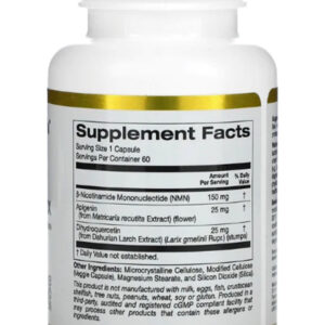 California Gold Nmn Nad Öncüsü Nicotinamide Mononucleotide+Apigenin Flavonoid 175 Mg 60 Veggie Caps