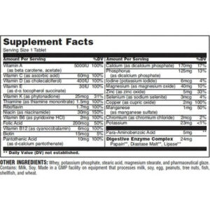 Universal Nutrition Daily Formula Vitamin - 100 Tablet Multivitamin - Görsel 2