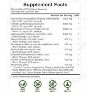 Deal Supplement Irish Sea Moss 240 Veggie Caps
