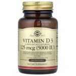 Solgar Vitamin D3 Healthy Bones & Teeth Immune System 125 mcg 5000 IU 100 Softgels