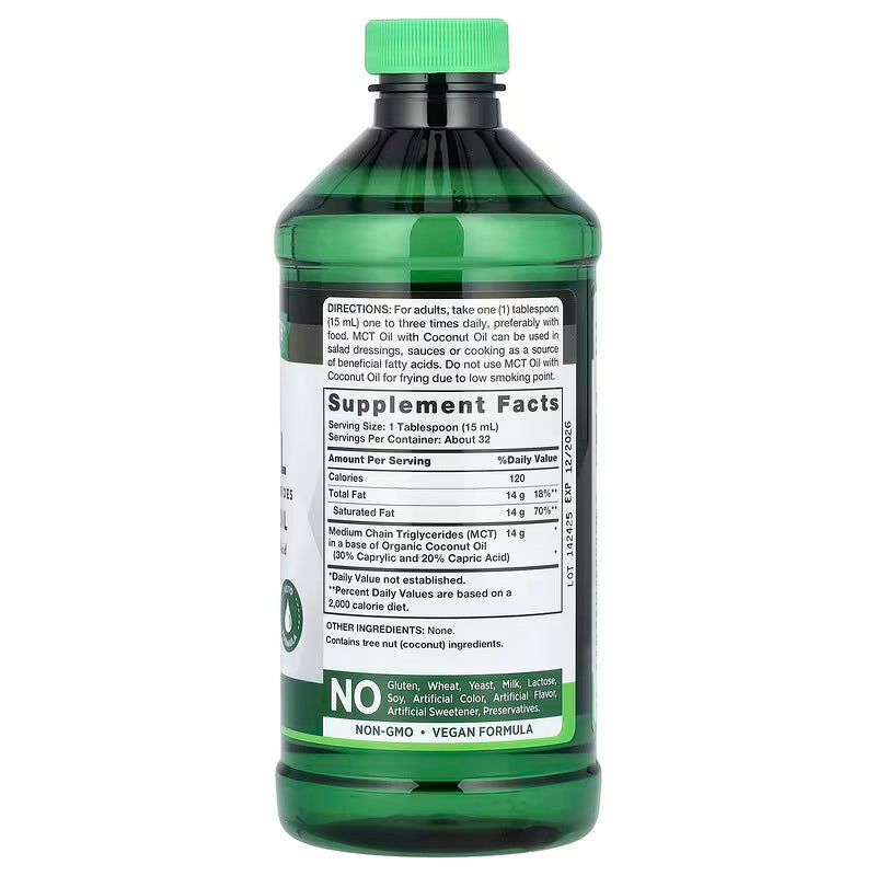 Nature’s Truth MCT Oil with Coconut Oil Capric Acid 473 ml