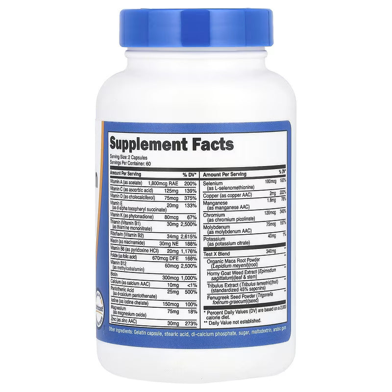 Nutricost Multivitamin For Men Test Booster X Blen (Tribulus+Horny Goat+Fenugreek) 120 Capsules