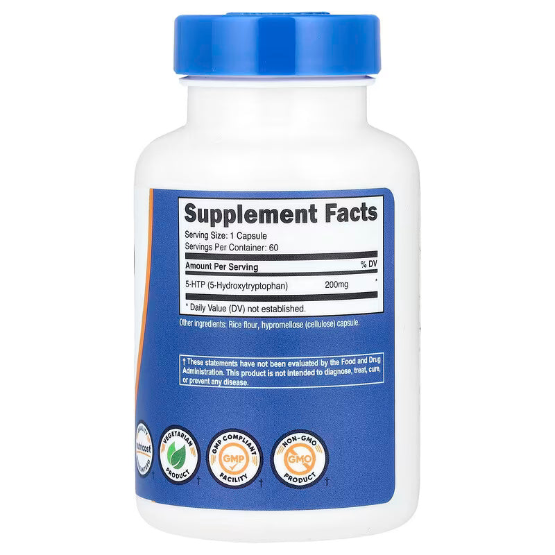Nutricost 5-HTP 5-Hydroxytryptophan 200 mg  60 Capsules