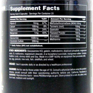 Universal Nutrition Jointment Sport Glucosamine(Glukozamin)+Msm+Magnesium+Turmeric – 120 Capsules