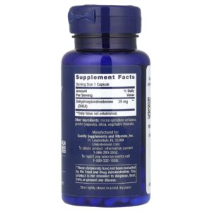 Life Extension DHEA 25 mg – Supplement for Hormone Balance, Immune Support, Sexual Health, Bone & Cardiovascular Health and Anti-Aging and Mood Support – Gluten-Free, Non-GMO – 100 Caps - Görsel 2