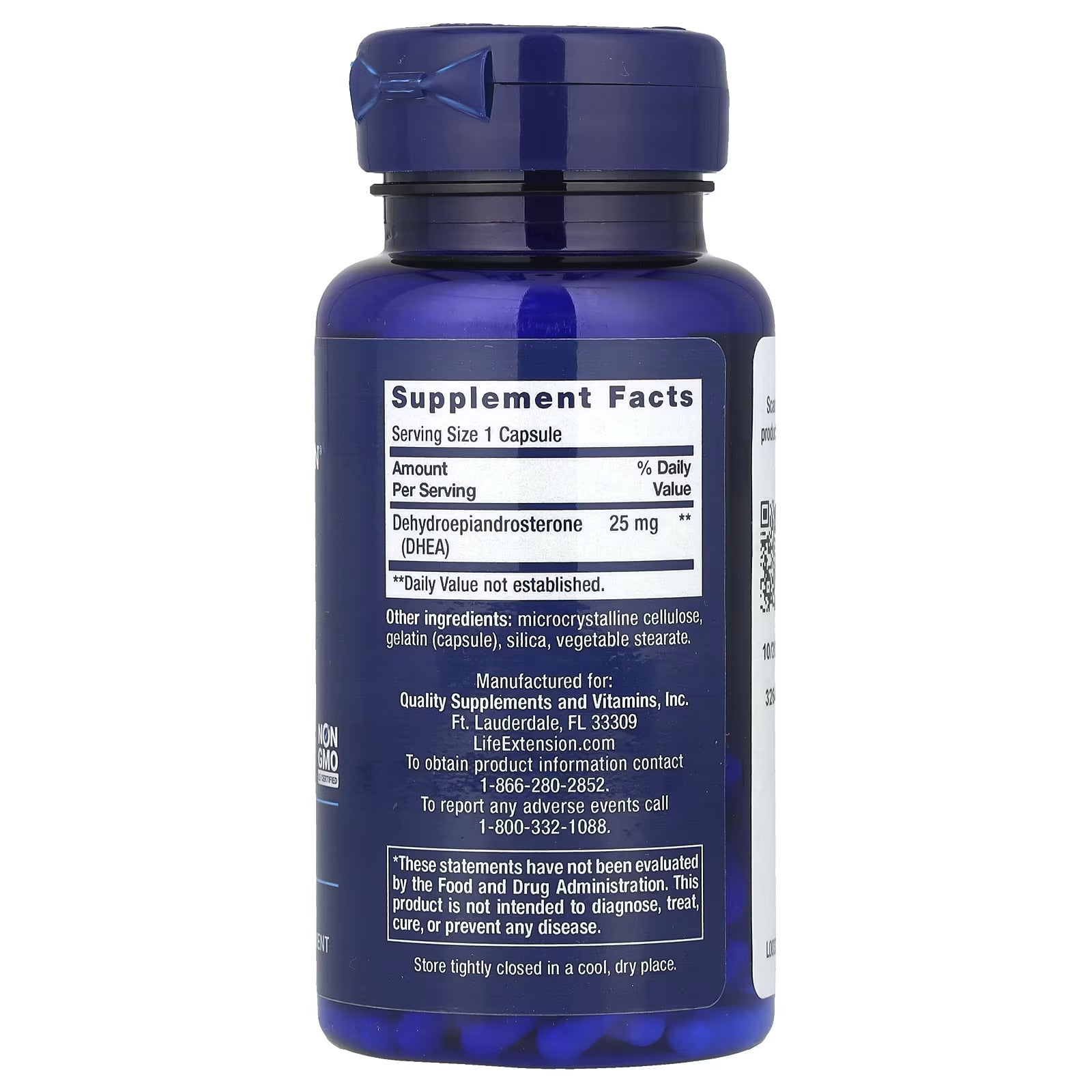 Life Extension DHEA 25 mg – Supplement for Hormone Balance, Immune Support, Sexual Health, Bone & Cardiovascular Health and Anti-Aging and Mood Support – Gluten-Free, Non-GMO – 100 Caps