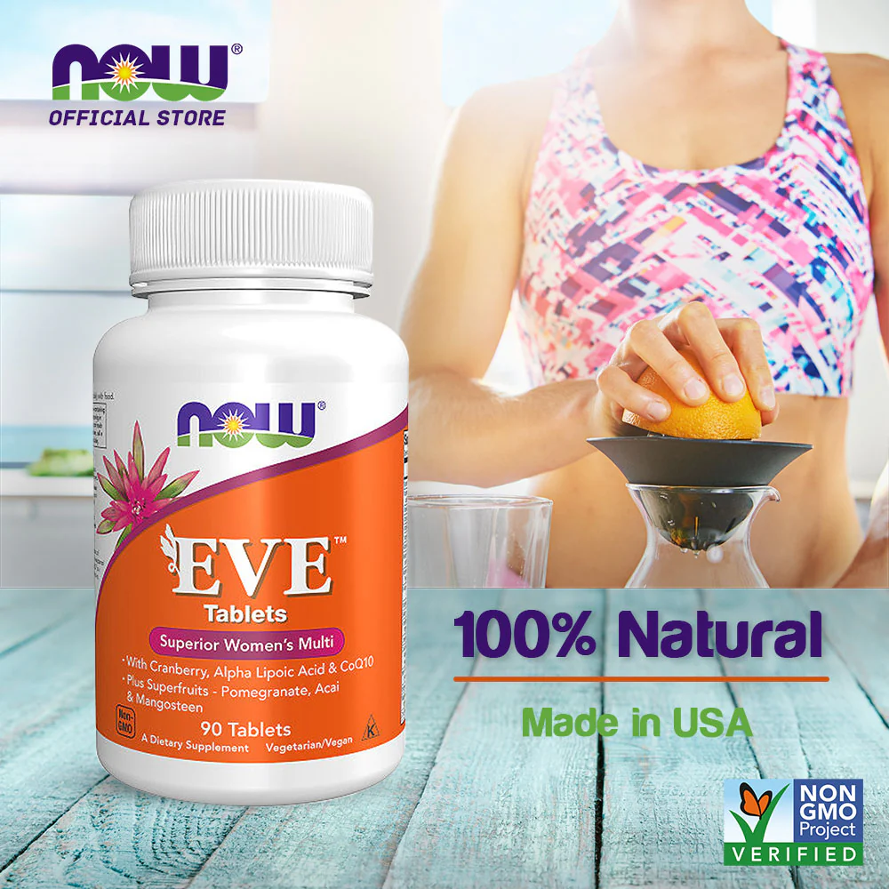 NOW Foods, EVE, Superior Women’s Multi Vitamin (Molybdenum+İnositol+Selenium+CoQ10 90 Softgels
