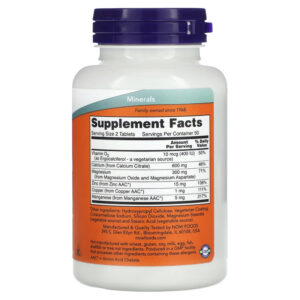 Now Calcium(Kalsiyum) Citrate (Zinc+Copper+Magnesium) 100 Tablets - Görsel 2