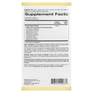 California Gold  LactoBif 5, Probiotics 5 Lactobacilli 3 Bifidobacteria, 5 Billion CFU 60 Vegan Caps - Görsel 3
