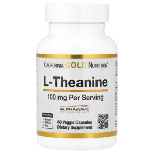 California Gold Nutrition L-Theanine Featuring AlphaWave Brain & Cognitive 100 mg 60 Veggie Caps