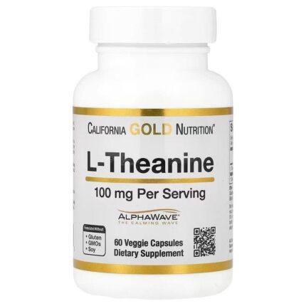 California Gold Nutrition L-Theanine Featuring AlphaWave Brain & Cognitive 100 mg 60 Veggie Caps
