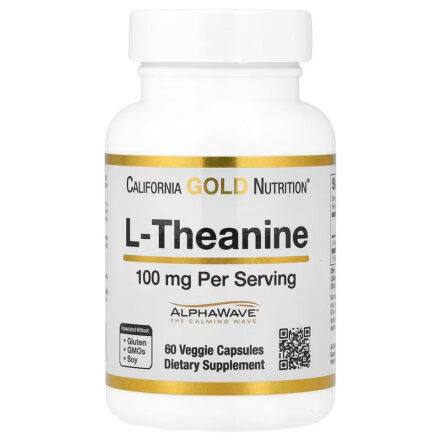 California Gold Nutrition L-Theanine Featuring AlphaWave Brain & Cognitive 100 mg 60 Veggie Caps