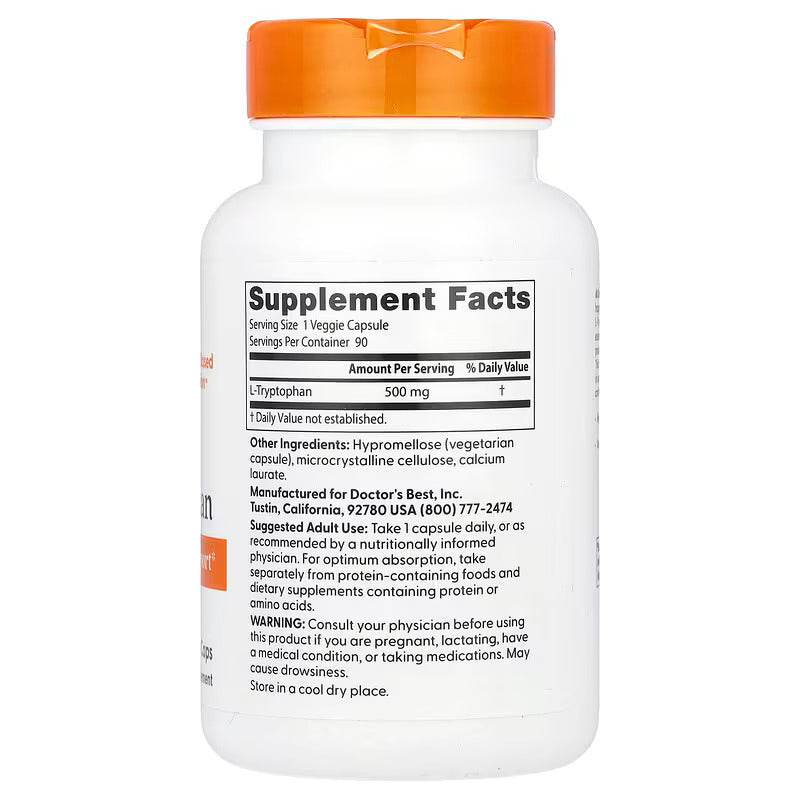 Doctor’s Best L-Tryptophan Mood & Sleep Support  500 mg 90 Veggie Caps
