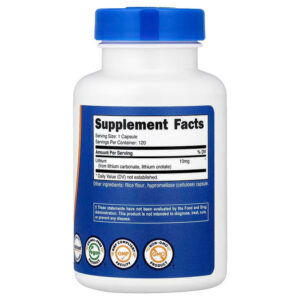Nutricost Lithium Orotate 10 mg 120 Capsules - Görsel 2