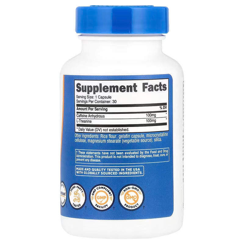 Nutricost Caffeine With L-Theanine 30 Capsules