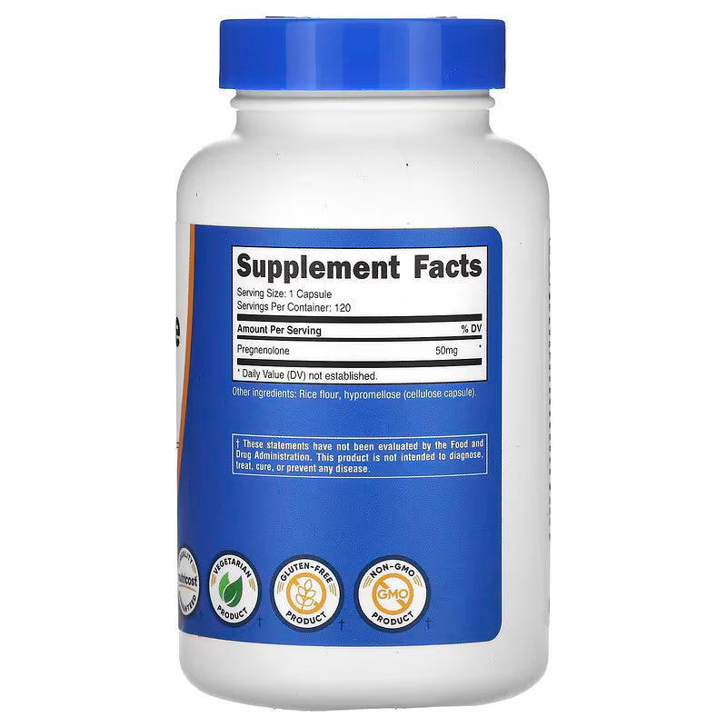 Nutricost Pregnenolone Brain & Cognitive 50 mg 120 Capsules