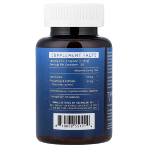 Neurogan Health Lipozomal Pro+ Spermidine Phospholipid Complex Sunflower Lecithin 120 Caps